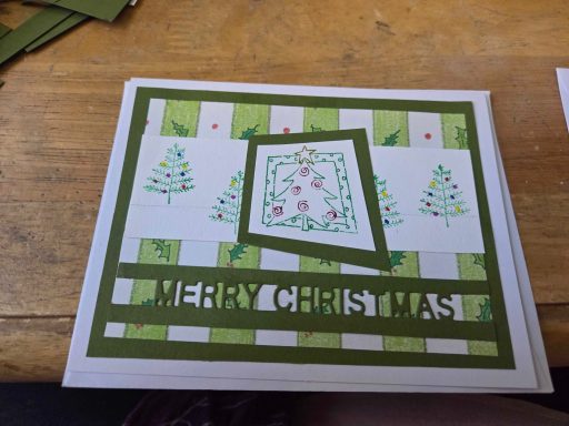 Merry Christmas with stamped trees