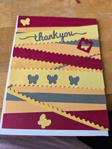 Thank you with lines and butterflies