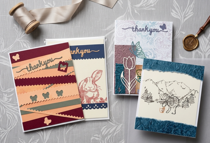 Four greeting cards