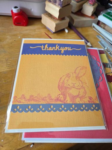 Thank you with stamped bunny